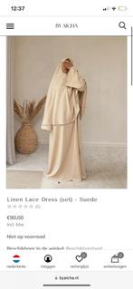 Linnen Khimar set By Aicha Nieuw!, Kleding | Dames, Ophalen of Verzenden, Nieuw, Beige, Onder de knie