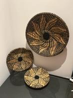 Marokkaanse Raffia Wanddecoratie - Set van 3, Antiek en Kunst, Ophalen
