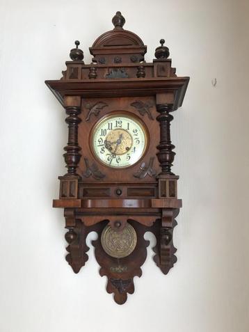 antieke Gustav Becker vrijslinger wandklok notenhout - nr 3 beschikbaar voor biedingen