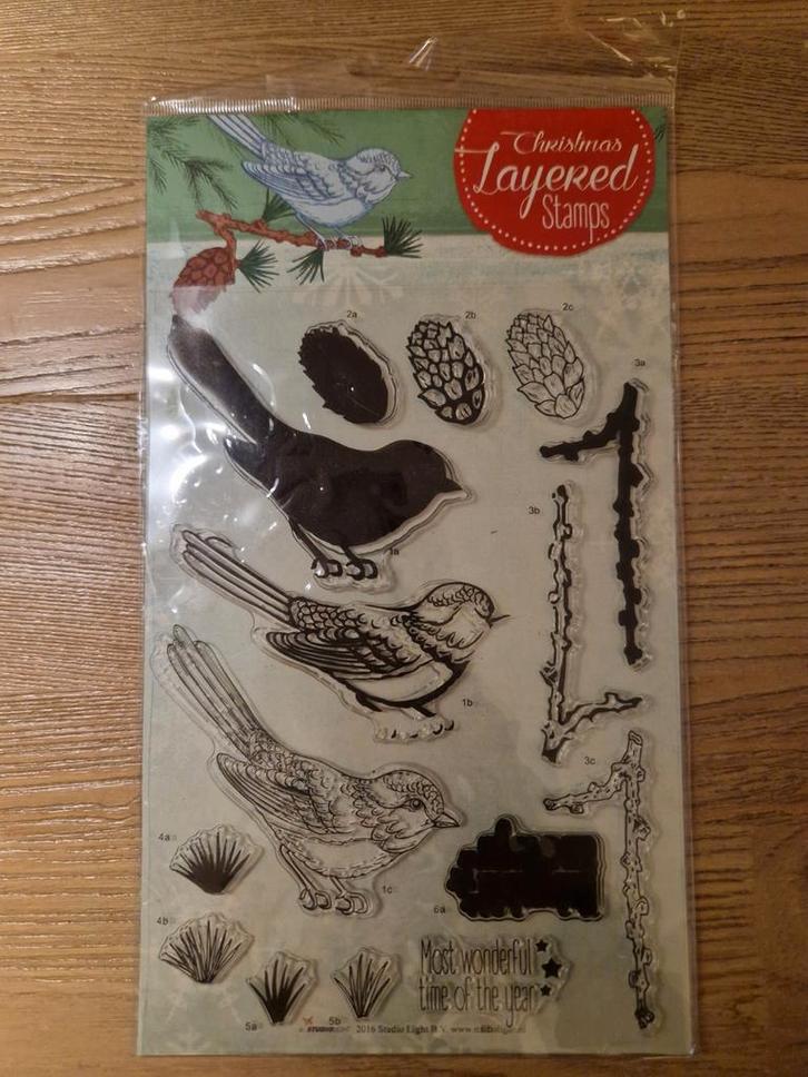Christmas Layered Stamps Vogel Stempelset Nieuw, Hobby en Vrije tijd, Stempelen, Nieuw, Clearstamp, Ophalen of Verzenden