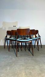 6 arne hovmand olsen eetkamerstoelen, Vintage deens design, Vijf, Zes of meer stoelen, Blauw, Gebruikt