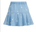 Blauwe denim rok / skirt met madeliefjes WE 110, Meisje, Ophalen of Verzenden, Zo goed als nieuw, Jurk of Rok