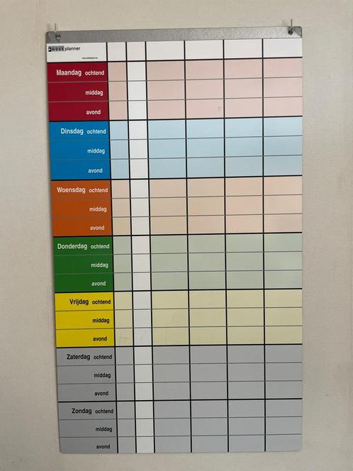Metalen weekplanner met magneetjes, Huis en Inrichting, Woonaccessoires | Memoborden, Zo goed als nieuw, Ophalen of Verzenden