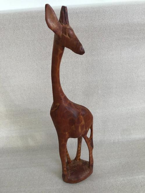 Houten Giraffe – 48 cm (Beeld, Decoratie, Interieur, Dier), Verzamelen, Beelden en Beeldjes, Zo goed als nieuw, Dier, Ophalen