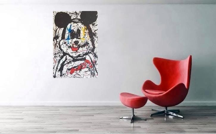 Mickey Mouse, Antiek en Kunst, Kunst | Schilderijen | Abstract, Ophalen of Verzenden