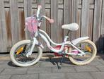 Vrolijke meisjesfiets 16 inch wit en roze, Ophalen, Gebruikt, 16 tot 20 inch