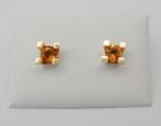 14 karaat Gouden Oorbellen Oorstekers met Citrien edelstenen, Jw, Verzenden, Nieuw, Met edelsteen