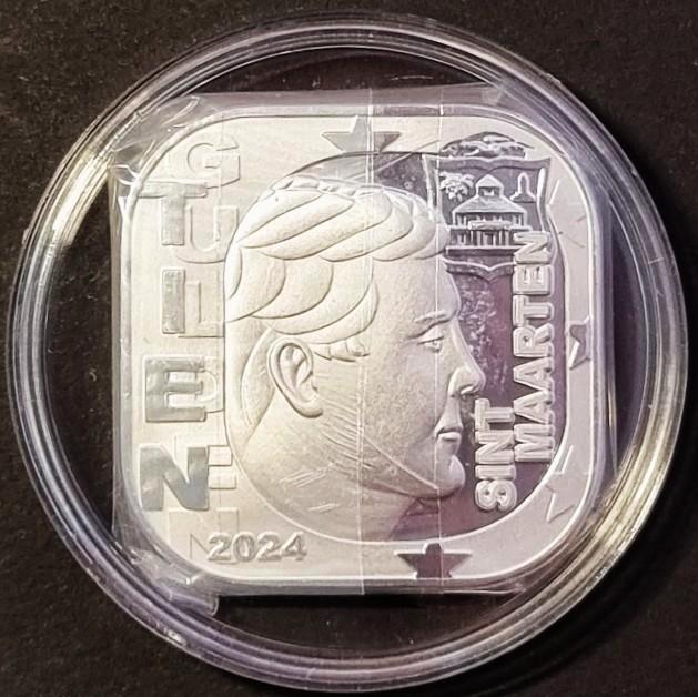 Sint Maarten 10 Gulden 2024, fantasiemunt, Postzegels en Munten, Munten | Amerika, Losse munt, Zuid-Amerika, Ophalen of Verzenden