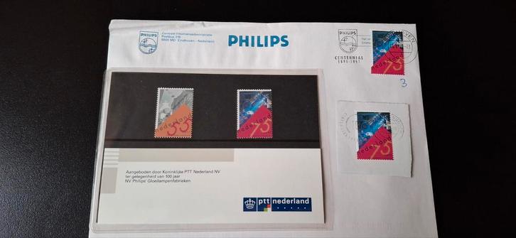 Postzegels Philips 100 jaar, Postzegels en Munten, Postzegels | Nederland, Gestempeld, Na 1940, Ophalen of Verzenden