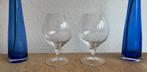 Royal Leerdam Flaming 2 kristallen glazen Cognac, Antiek en Kunst, Antiek | Glas en Kristal, Ophalen of Verzenden
