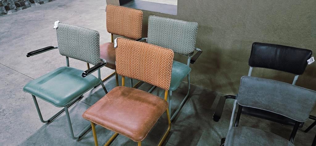 Eetkamerstoel Design L'ancora Africa leder 2 kleuren NIEUW, Huis en Inrichting, Stoelen, Ophalen, Overige kleuren, Nieuw, Leer