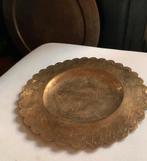 Prachtige messing bewerkte schaal kerst, Ophalen of Verzenden