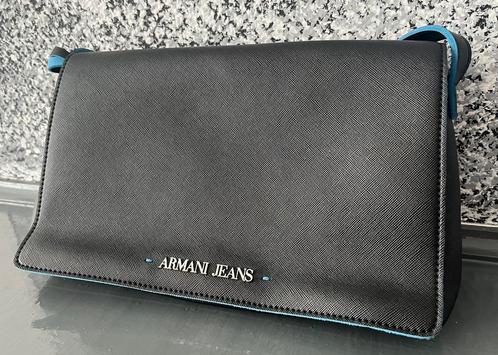 Zwarte Armani Jeans Handtas met Blauwe Accenten, Sieraden, Tassen en Uiterlijk, Tassen | Damestassen, Zo goed als nieuw, Handtas