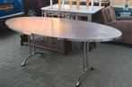 Vintage tafel vermoedelijk Gispen  - ovaal  100 cm x 200 cm, Ophalen, Huis en Inrichting