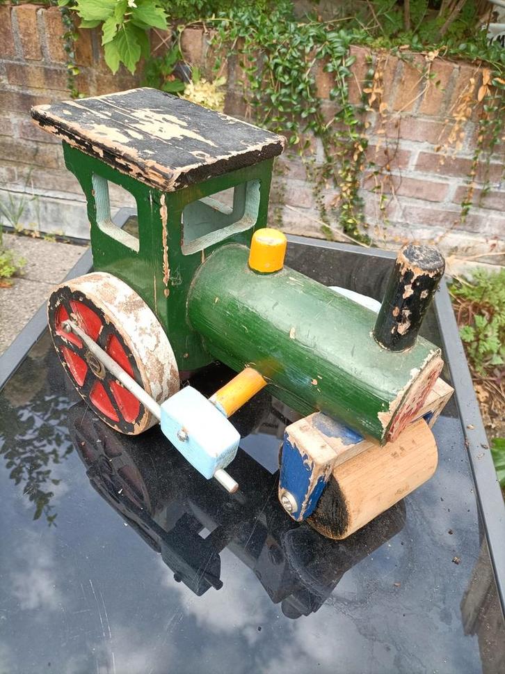 Antieke Houten Stoomlocomotief, Antiek en Kunst, Antiek | Speelgoed, Ophalen of Verzenden