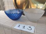 Glazen schaaltjes blauw en wit, Ophalen of Verzenden