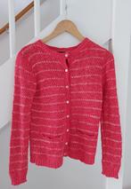 Gestreept gebreid vest fuchsia rood / wit van Mango maat S, Ophalen of Verzenden, Maat 36 (S), Gedragen, Overige kleuren