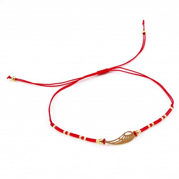 Rood Touw Geluksarmband Enkelbandje Kristallen Kralen Engel, Sieraden, Tassen en Uiterlijk, Armbanden, Nieuw, Overige materialen