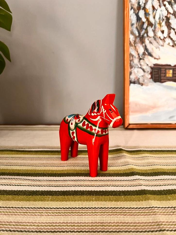 Dalapaardje rood 10 cm, Antiek en Kunst, Kunst | Designobjecten, Ophalen of Verzenden