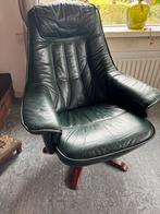Vintage Draaibare Lederen Stoel, Ophalen, Gebruikt, Minder dan 75 cm, Leer