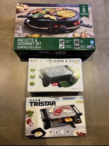 Meerdere Raclette en Gourmet stellen beschikbaar voor biedingen