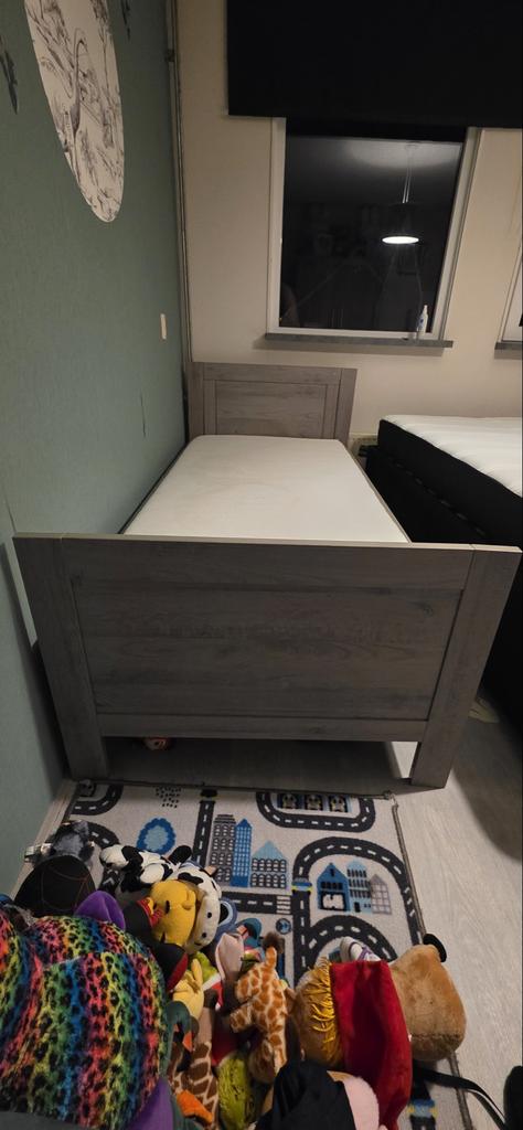 Doorgroei 1 persoons bed (+ baby/peuter set), Gebruikt, 70 tot 85 cm, Ophalen of Verzenden, Lattenbodem