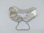 Zilveren dubbeltjes armband, Wilhelmina, 20 cm, Sieraden, Tassen en Uiterlijk, Antieke sieraden, Verzenden, Zilver, Armband