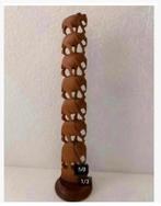 Stapel rij houten olifanten, op voet, 7 stuks, 21 cm, Ophalen of Verzenden