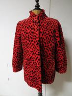 Dames vintage jas rood met zwarte stippen bont look mt 38, Maat 38/40 (M), Ophalen of Verzenden, Zo goed als nieuw, Vintage