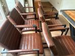 6 Eetkamerstoelen  - Gratis Af te Halen, Huis en Inrichting, Stoelen, Ophalen, Gebruikt, Bruin, Metaal