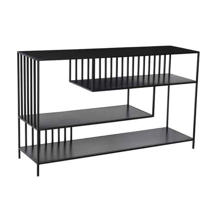 Metalen wandtafel sidetable zwart 140 cm, Huis en Inrichting, Tafels | Sidetables, Zo goed als nieuw, 25 tot 50 cm, Rechthoekig