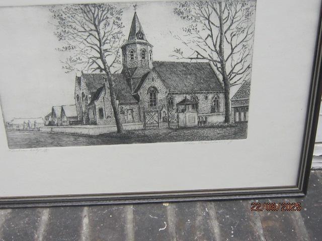 DAKNAM, Mooi etsje OLV Vrouwenkerk v Bastiaans, Antiek en Kunst, Kunst | Etsen en Gravures, Ophalen of Verzenden