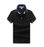 Zwarte polka dots heren polo (stippen shirt mannen), Verzenden, Nieuw, Zwart