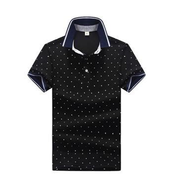 Zwarte polka dots heren polo (stippen shirt mannen) beschikbaar voor biedingen