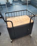 Kastje zwart metaal/mango hout *Koopje!, Ophalen