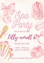 Roze Spa Party Uitnodigingen – 10 stuks met enveloppen, Ophalen, Nieuw, Overige thema's