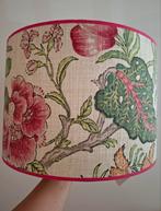 Handgemaakte lampenkap grof geweven bloem roze/oranje 35 cm, Ophalen of Verzenden