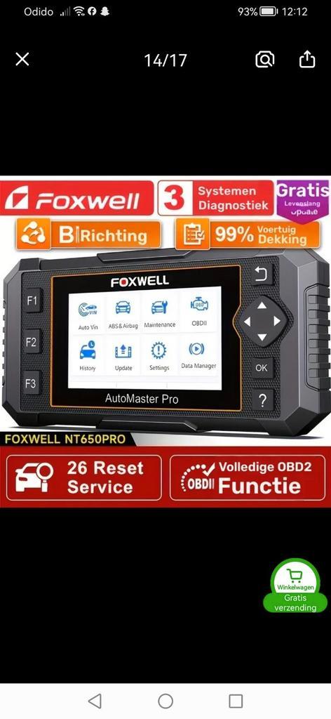 Foxwell nt 650 pro, Auto diversen, Autogereedschap, Zo goed als nieuw, Ophalen of Verzenden