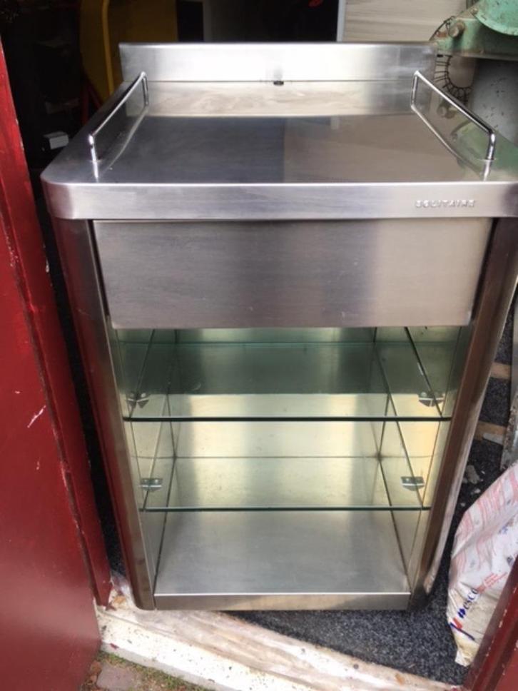 RVS   Bosch  Solitair  Barwagen verrijdbaar + uitrek lade, Huis en Inrichting, Keuken | Keukenelementen, Zo goed als nieuw, Minder dan 100 cm