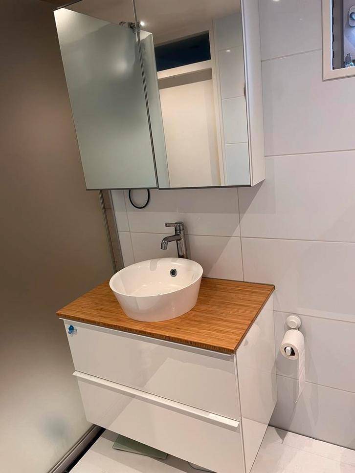 Ikea Badkamermeubel met waskom, kraan en lades - 80cm, Huis en Inrichting, Badkamer | Badkamermeubels, Gebruikt, Wastafelkast