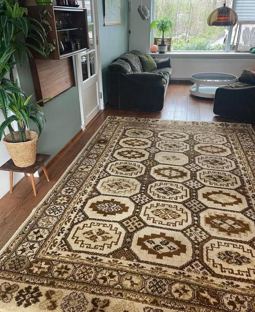 Vintage BESHIR tapijt B&C, Huis en Inrichting, Stoffering | Tapijten en Kleden, Gebruikt, 200 cm of meer, Rechthoekig, Bruin, Ophalen