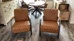 2 lederen fauteuils merk Alister kleur Cognac fijne zit., Ophalen, Zo goed als nieuw, Bruin, Twee