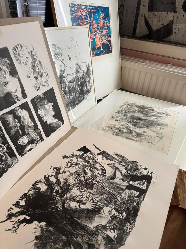 Jan Mensiga Litho's - Unieke Kunstcollectie, Antiek en Kunst, Kunst | Etsen en Gravures, Ophalen