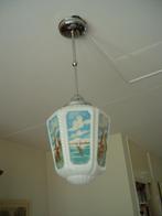 hanglamp met maritieme uitstraling, glas met chroom pendel, Huis en Inrichting, Ophalen of Verzenden, Gebruikt, Glas, Oude boten, klassiek