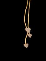 Goudkleurige verstelbare ketting met hartjes, Sieraden, Tassen en Uiterlijk, Kettingen, Overige materialen, Verstelbaar, Ophalen of Verzenden