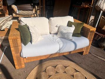 Rotan 2 pers lounge bank / bohemian beschikbaar voor biedingen