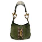 Gucci tas Jackie Mini suède groen, Verzenden, Zo goed als nieuw, Groen, Schoudertasje