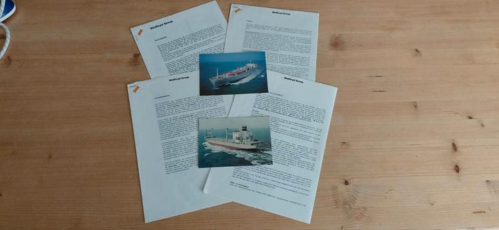 Nedlloyd 2x ansichtkaart en documentatie jaren 80, Verzamelen, Scheepvaart, Ophalen of Verzenden