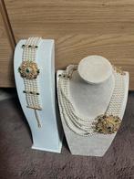 Ketting+armband te koop, Ophalen of Verzenden, Zo goed als nieuw, Blauw, Accessoires