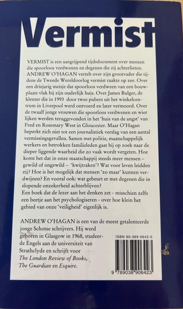 Andrew O'Hagan - Vermist, Boeken, Romans, Zo goed als nieuw, Ophalen of Verzenden